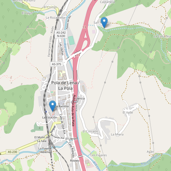 Mapa de iglesias en Pola de Lena Thumbnail