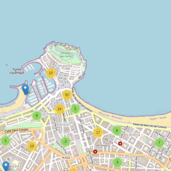 Thumbnail Mapa de restaurantes en Gijón