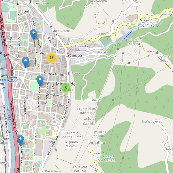 Thumbnail Mapa de restaurantes en Mieres del Camín