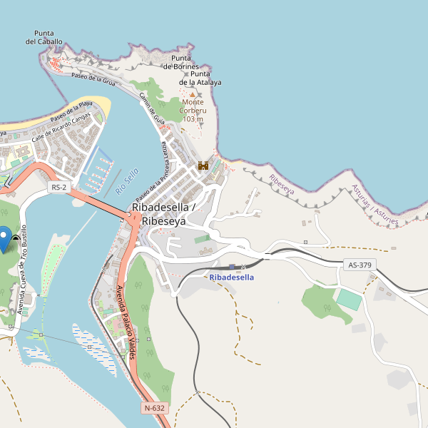 Mapa de sitios-arqueologicos en Ribadesella Thumbnail