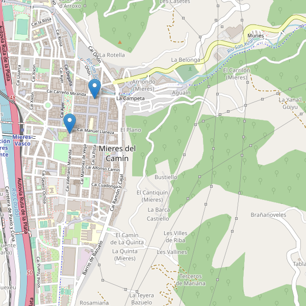 Mapa de taxi en Mieres del Camín Thumbnail