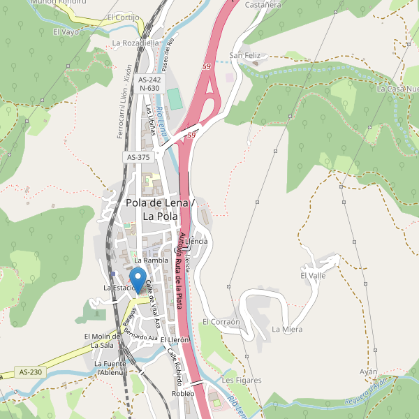 Mapa de taxi en Pola de Lena Thumbnail