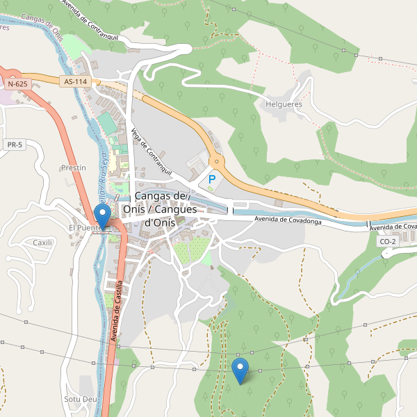 Mapa de vistas en Cangas de Onís Thumbnail