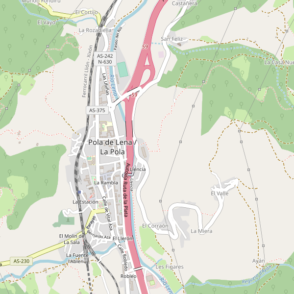 Mapa de vistas en Pola de Lena Thumbnail