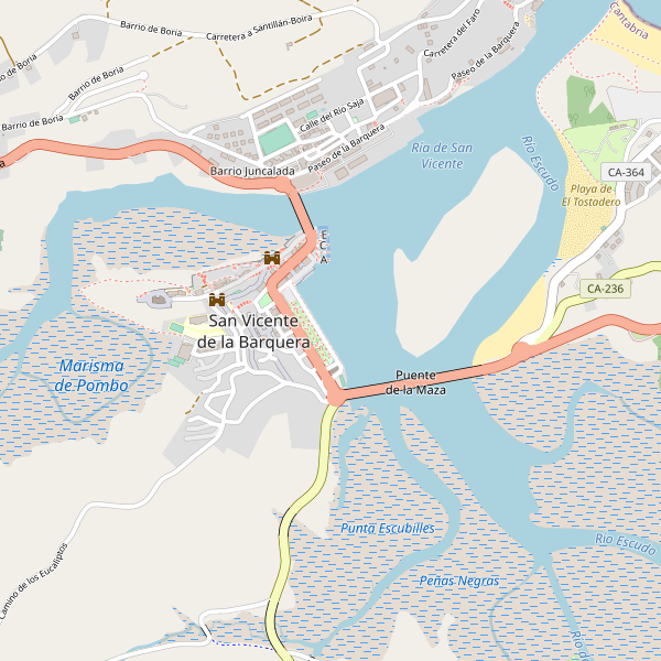 Mapa de estaciones en San Vicente de la Barquera Thumbnail