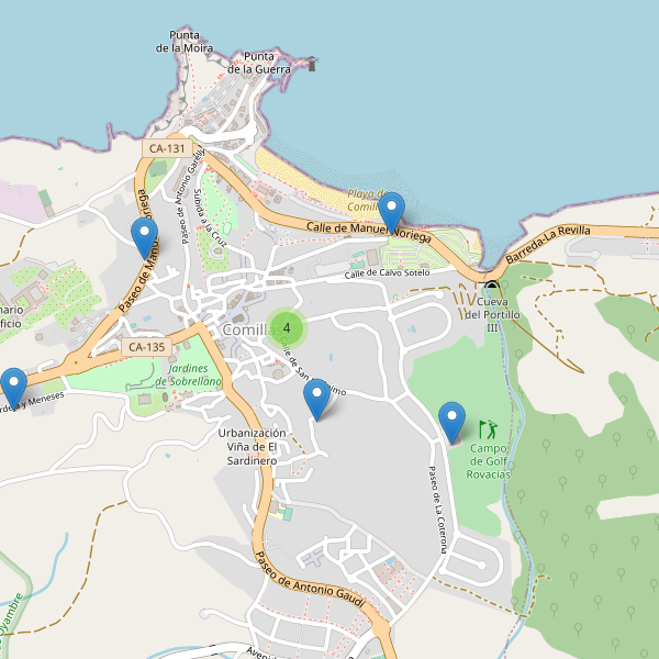 Thumbnail Mapa de hoteles en Comillas