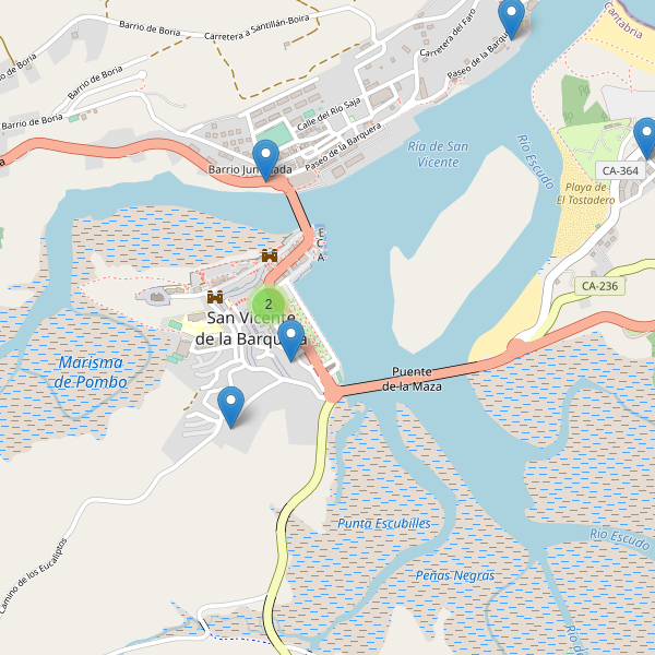 Thumbnail Mapa de hoteles en San Vicente de la Barquera