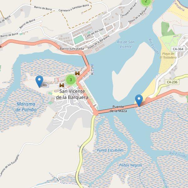 Mapa de vistas en San Vicente de la Barquera Thumbnail