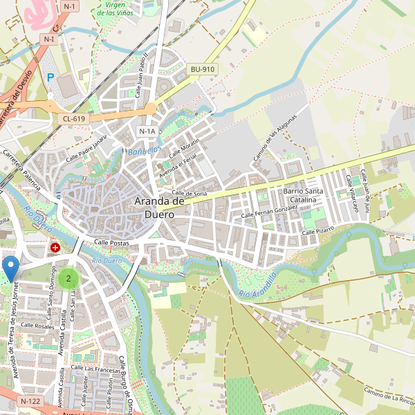 Mapa de aparcamientos-bicicletas en Aranda de Duero Thumbnail