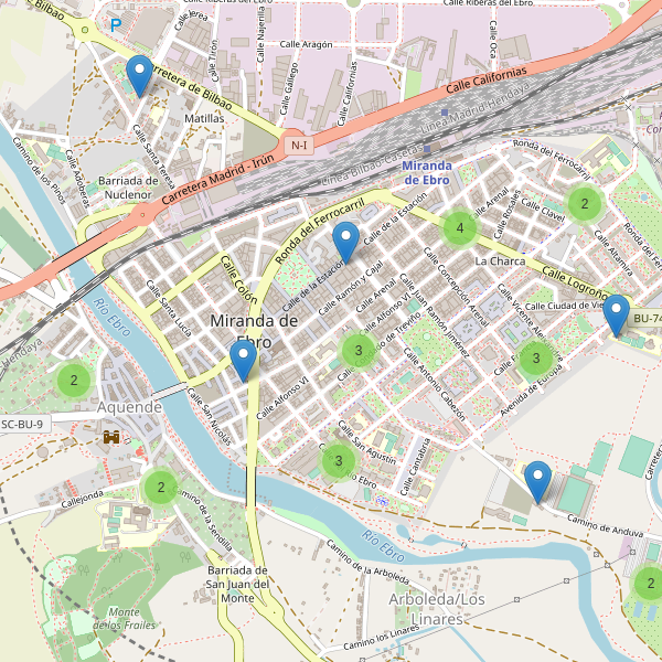 Mapa de aparcamientos-bicicletas en Miranda de Ebro Thumbnail