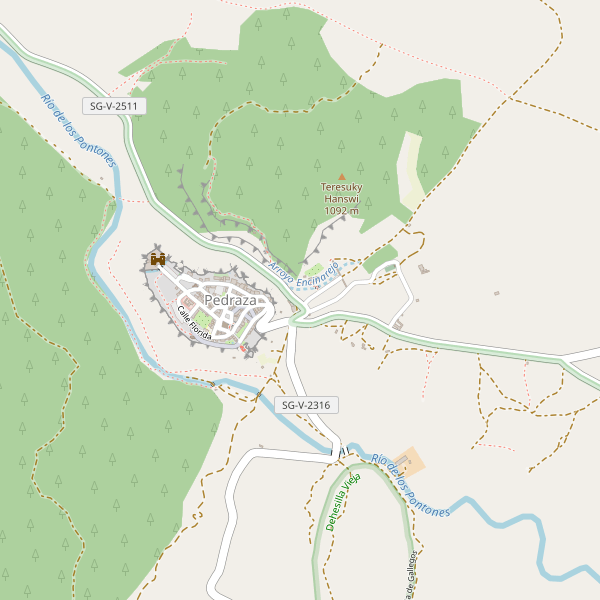 Mapa de aparcamientos-bicicletas en Pedraza Thumbnail