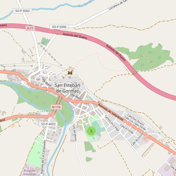 Mapa de aparcamientos-bicicletas en San Esteban de Gormaz Thumbnail