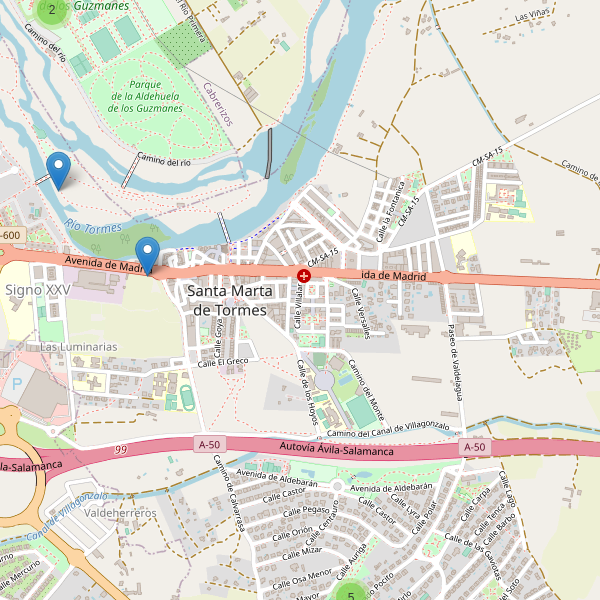 Mapa de aparcamientos-bicicletas en Santa Marta de Tormes Thumbnail