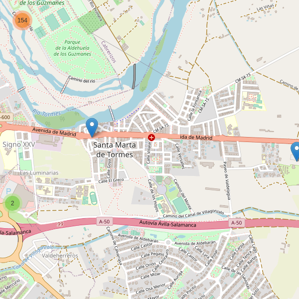 Thumbnail Mapa de aparcamientos en Santa Marta de Tormes