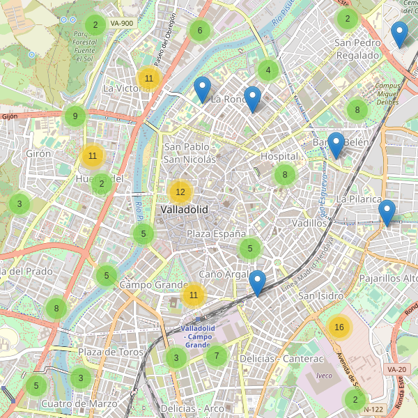 Thumbnail Mapa de aparcamientos en Valladolid