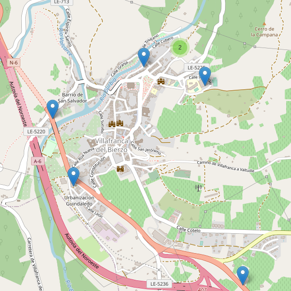 Thumbnail Mapa de aparcamientos en Villafranca del Bierzo