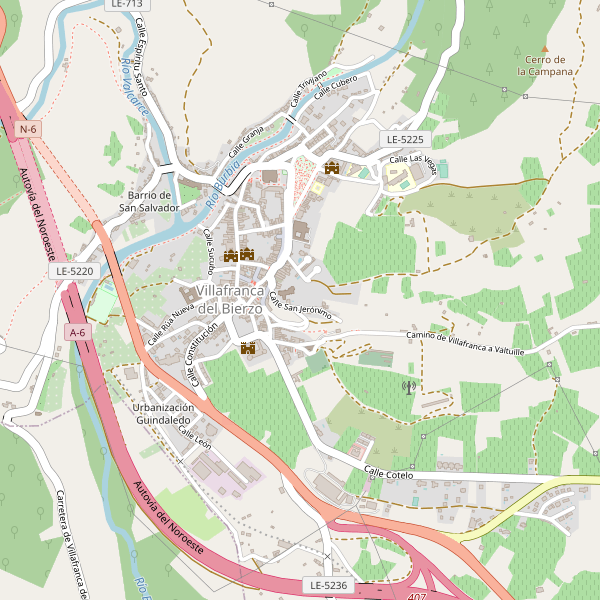 Mapa de aseos en Villafranca del Bierzo Thumbnail