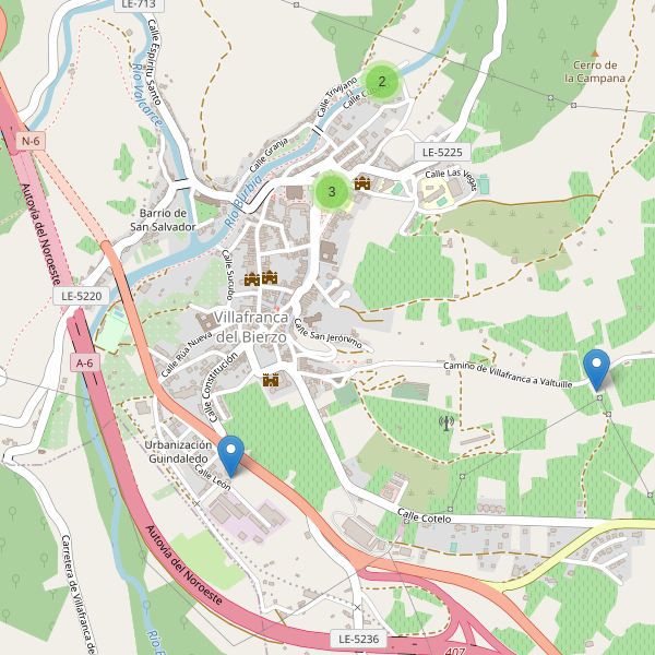 Mapa de bares en Villafranca del Bierzo Thumbnail