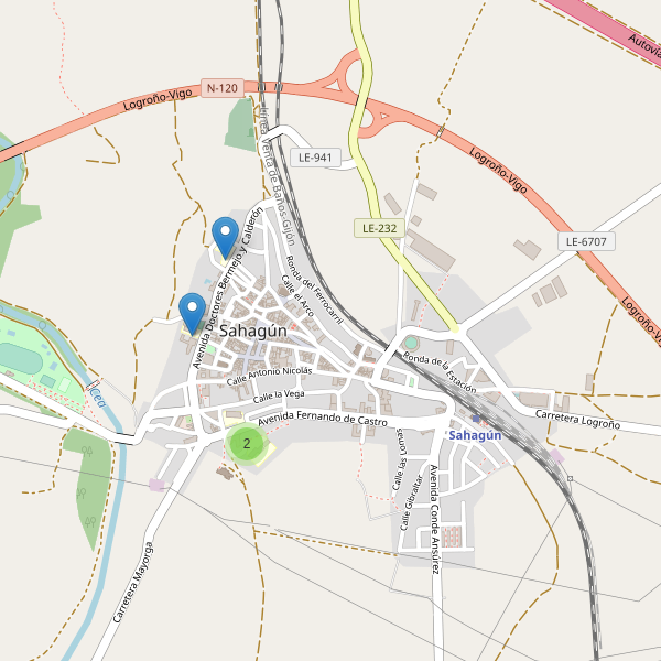 Mapa de escuelas en Sahagún Thumbnail