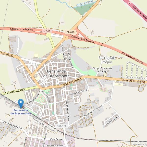 Mapa de estaciones en Peñaranda de Bracamonte Thumbnail