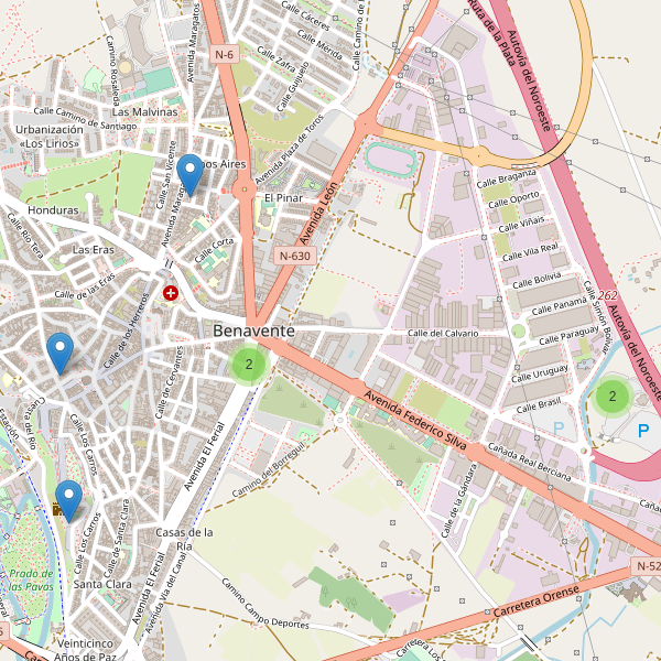 Thumbnail Mapa de hoteles en Benavente