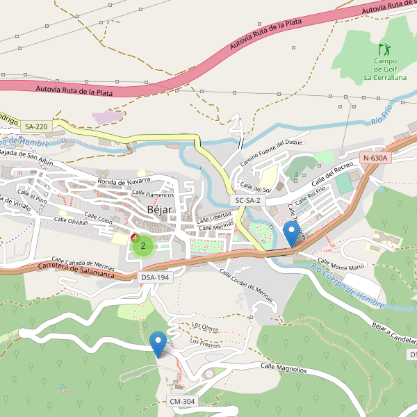 Thumbnail Mapa de hoteles en Béjar