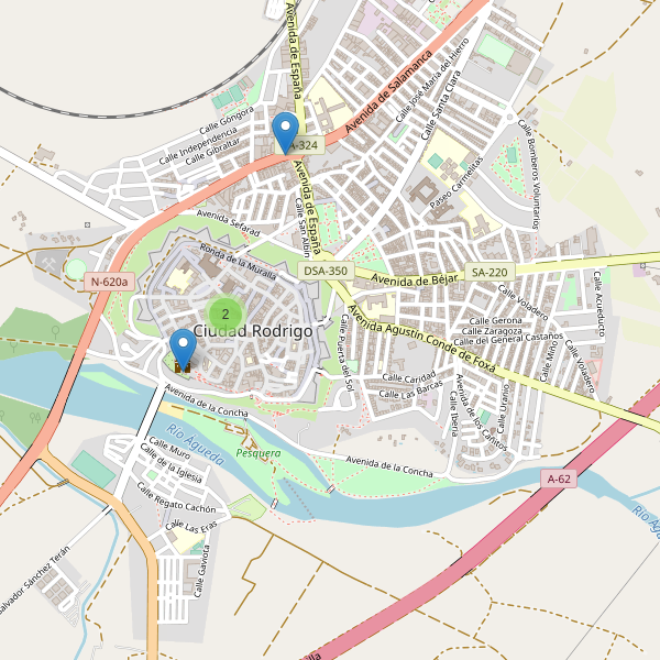 Thumbnail Mapa de hoteles en Ciudad Rodrigo