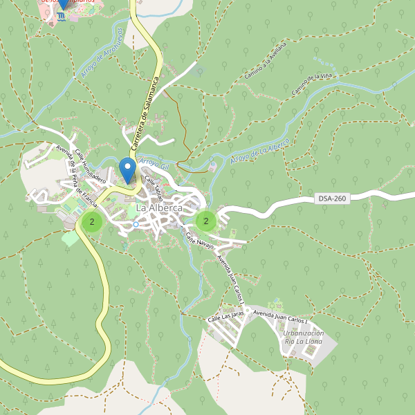 Thumbnail Mapa de hoteles en La Alberca