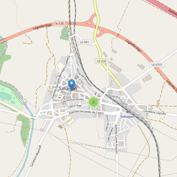 Thumbnail Mapa de hoteles en Sahagún