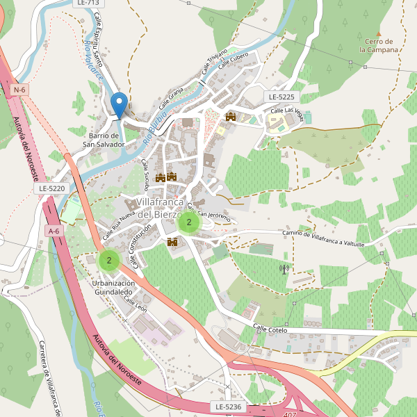 Thumbnail Mapa de hoteles en Villafranca del Bierzo