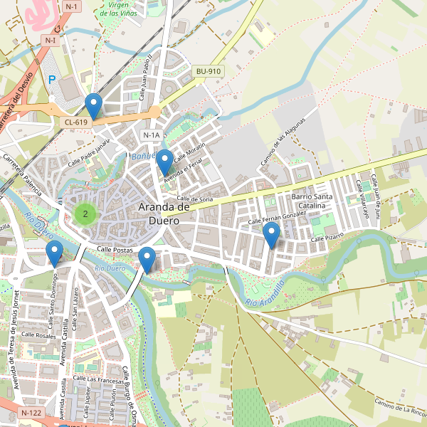 Mapa de iglesias en Aranda de Duero Thumbnail