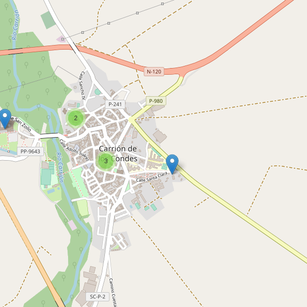 Mapa de iglesias en Carrión de los Condes Thumbnail