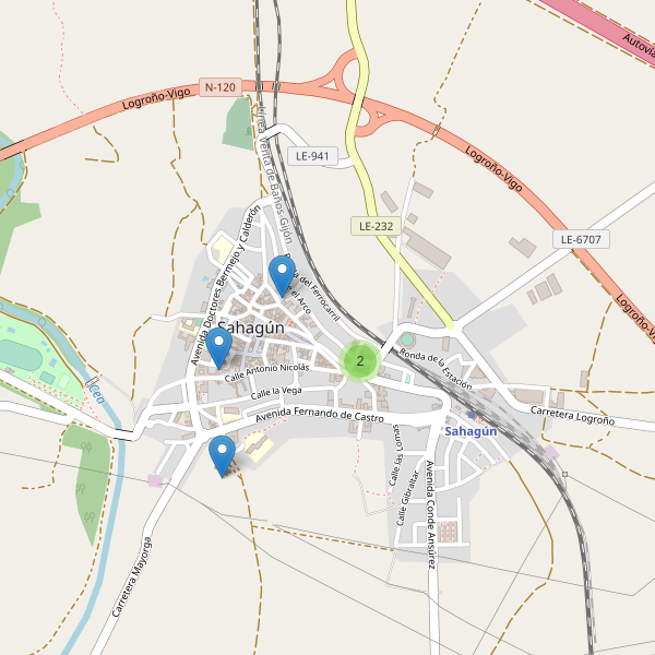 Mapa de iglesias en Sahagún Thumbnail