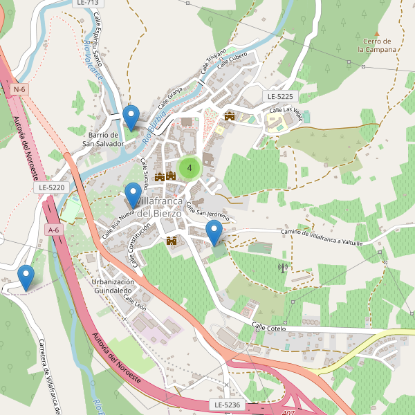 Mapa de iglesias en Villafranca del Bierzo Thumbnail