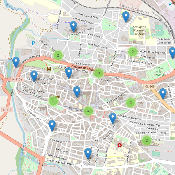 Mapa de iglesias en Ávila Thumbnail