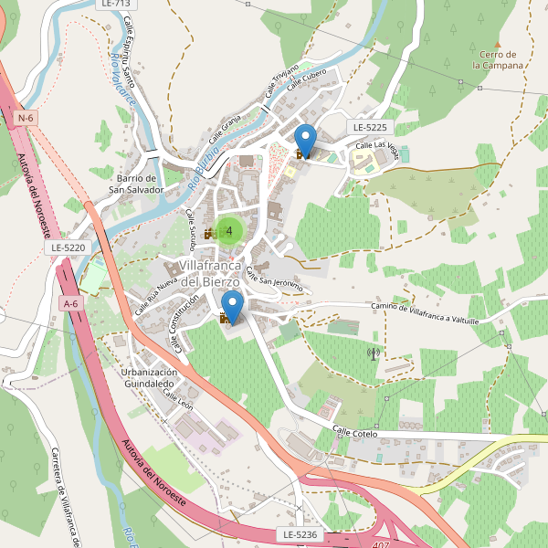 Mapa de monumentos en Villafranca del Bierzo Thumbnail