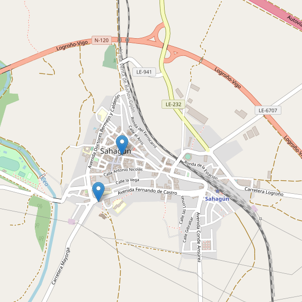 Thumbnail Mapa de restaurantes en Sahagún