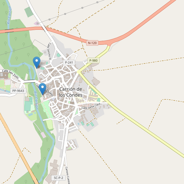 Mapa de vistas en Carrión de los Condes Thumbnail