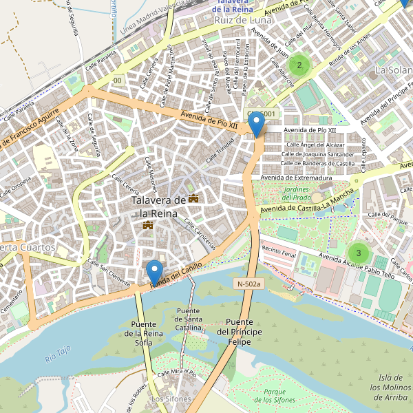 Mapa de aparcamientos-bicicletas en Talavera de la Reina Thumbnail