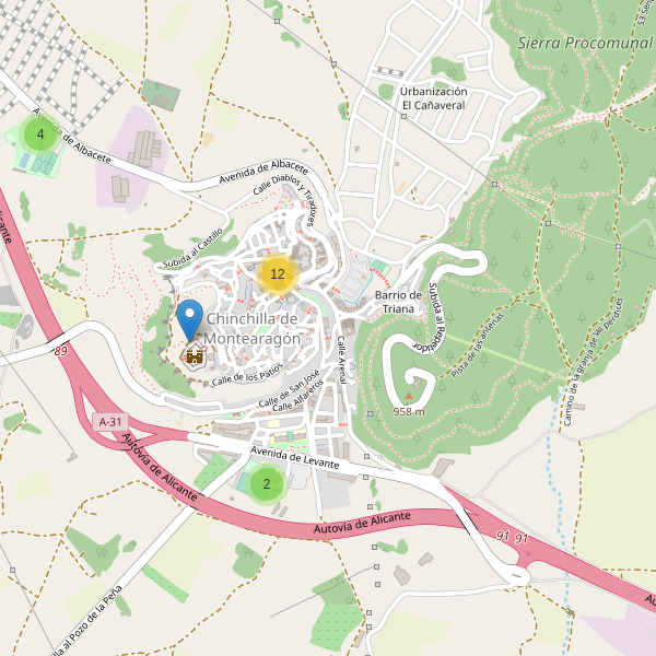 Thumbnail Mapa de aparcamientos en Chinchilla de Montearagón