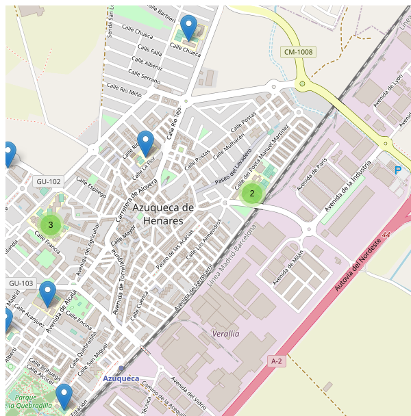 Mapa de escuelas en Azuqueca de Henares Thumbnail