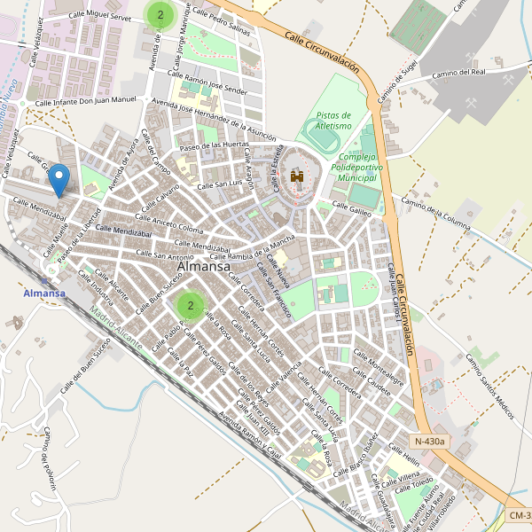 Thumbnail Mapa de hoteles en Almansa