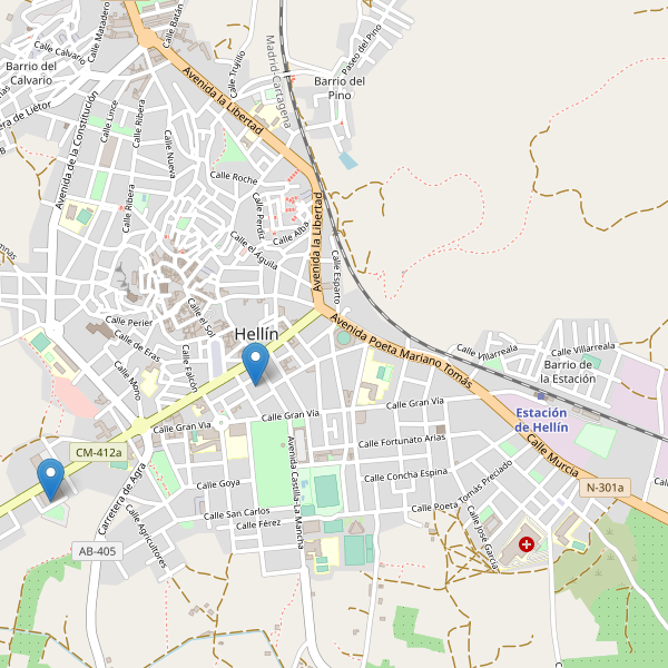 Thumbnail Mapa de hoteles en Hellín