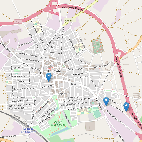 Thumbnail Mapa de hoteles en La Roda