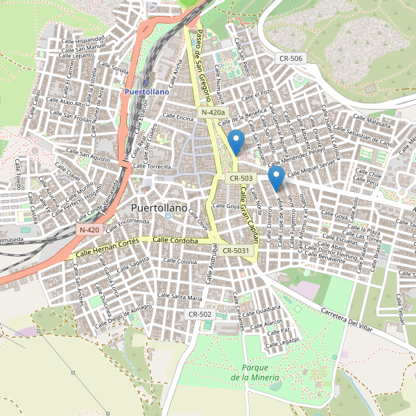 Thumbnail Mapa de hoteles en Puertollano