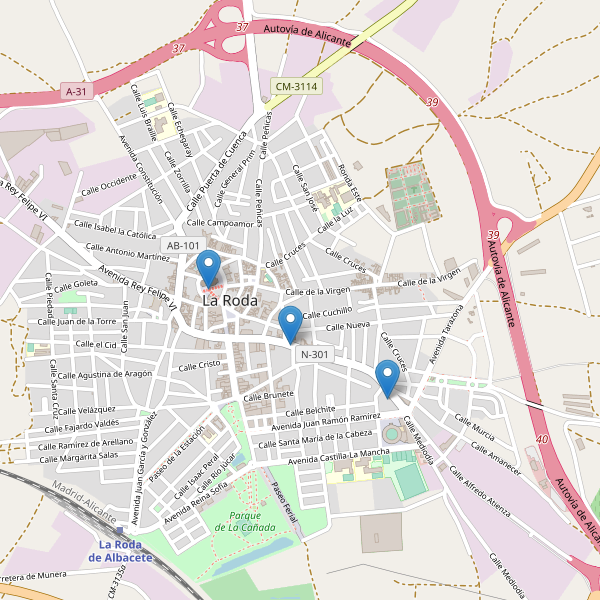 Mapa de iglesias en La Roda Thumbnail