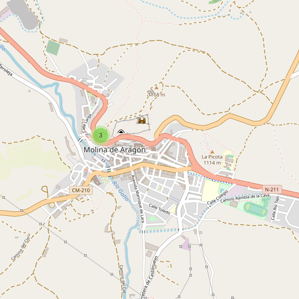 Mapa de sitios-arqueologicos en Molina de Aragón Thumbnail