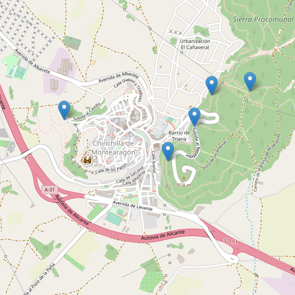 Mapa de vistas en Chinchilla de Montearagón Thumbnail