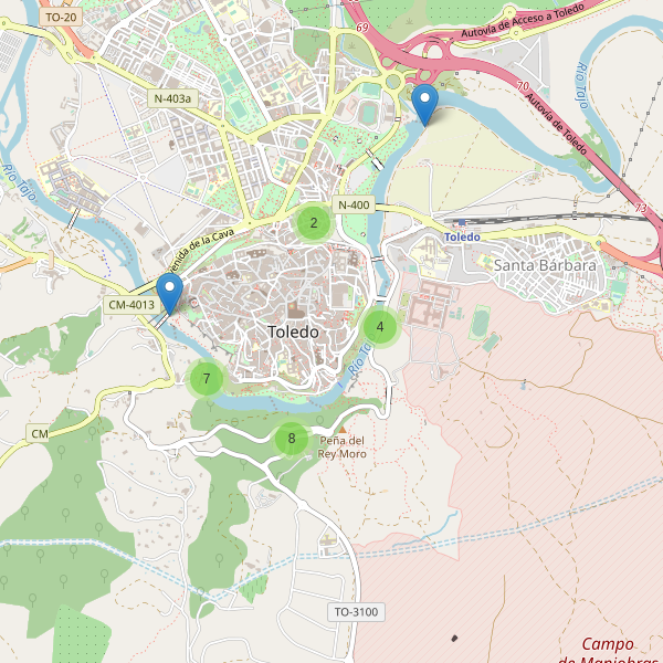 Mapa de vistas en Toledo Thumbnail