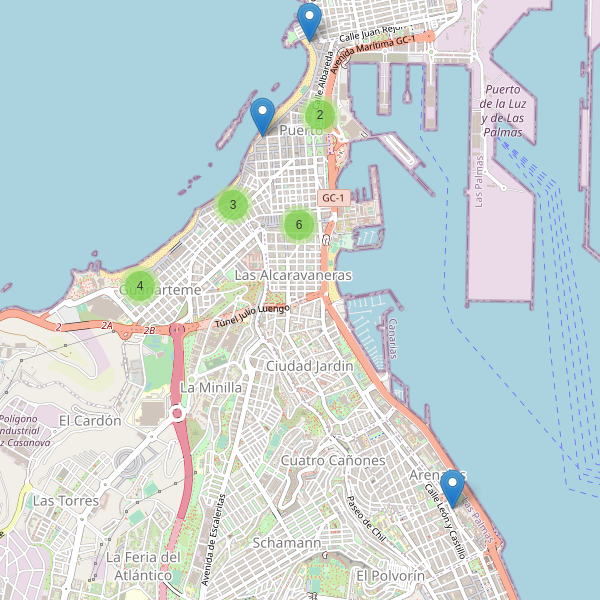 Mapa de aparcamientos-bicicletas en Las Palmas de Gran Canaria Thumbnail